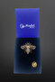 Arı Işlemeli Taşlı Gold Broş - 3