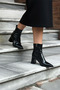 Élise Choco Gloss |   Women's Shiny Leather Pointed Toe Block Heel Boots – Stylish, Modern, and Premium Design - 4