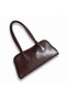 Women's Retro Soft Patent Leather Hand and Shoulder Bag - 5