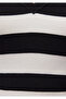 V-Neck Striped Black Sweater Fitted / Bodycon Cut 1710544-85407 - 6