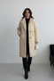 Women's Lined Pocketed Plush Winter Beige Coat - 3