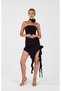 Floral Detailed Frilly Rosanna Dress Black - 2