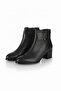 Women's Black Genuine Leather Zippered Ankle Buckle Boots 717 - 5