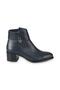 Women's Navy Blue Genuine Leather Ankle Buckle Boots 717 - 2