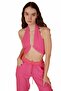 Koton Fabric Strap Loose Cut Rise Trousers Pink - 5