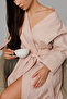 Piqué Woven Milky Coffee Bathrobe – Export Surplus, One Size