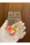 iPhone 16 Pro Max Butterfly Butterfly Printed Transparent Silicone Phone Case with Card Holder Cover - 7