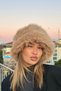 Luxury Women's Camel Long Furry Faux Fur Plush Russian Slavic Style Bucket Heart Hat - 8