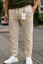 Men's Black-Beige 2-Piece Jogger Pants Pique Lycra – with Pockets, Regular Waist, Straight Leg - 3