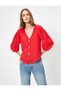Women's Red Button Detailed Blouse 0YAK68434PW - 2