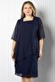 Pearl Chiffon Evening Dress Navy Blue FHM908 - 2