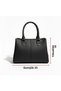 Women's Black Faux Leather Zippered 3-Compartment Adjustable Strap Hand and Shoulder Bag - 7