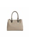 Women's Cream Faux Leather Zippered 3-Compartment Adjustable Strap Hand and Shoulder Bag - 3