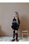 Girl's Black Ribbed Tights Winter Set - 3