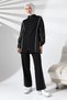 Women's Seasonal Combed Cotton Bottom Top Sports and Comfortable Black Hijab Set