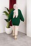 Women's Testtür Clothing Crew Neck Slit Stone Balloon Sleeve Oversized Knitwear Tunic - 4