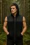 Men's Fur Lined Hooded Pocket Vest