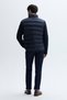 Men's Black Stand Collar Inflatable Coat with Sleeve Detail - 2