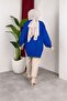 Women's Testtür Clothing Crew Neck Slit Stone Balloon Sleeve Oversized Knitwear Tunic - 2