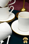 Elif 4-Piece 2-Person Gold Gilded Porcelain Coffee Cup Set Off White - 3