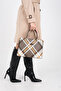 Khaki - Brown Plaid Women's Handbag Sp924 - 2