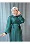 Women's Hijab Pleated Janjan Chiffon Dress - 6