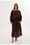Women's Velvet Boho Skirt & Blouse Set Brown - 3