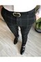 Slim Fit Plaid Trousers Anthracite T5191 - 3