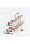 Women's Heel Sandals Silver Color
