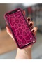 iPhone 13 Leopard Printed Burgundy Color Shock Protective Case - 3