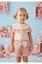 Girl's floral blouse and bow shorts set (ages 2-3-4-5)
