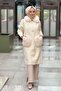 Angora Coat with Plush Collar and Pockets, Front Zipper - 4