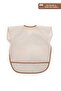 Short Sleeve Waterproof Baby Bib for Feeding, Play and Activities Beige - 3
