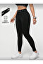 Women's High Waist Black Basic Sports Leggings - 2