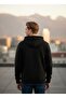 Black Fleece Jacket with Hooded Zipper Pockets - 3