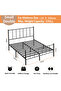 120*200cm Metal Bed Frame, Steel Slat Support with Under-Bed Storage, No Box Spring Required