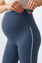 437 Gray Color Piped Shaping / Sculpting and Extra Flexible Effective High Waist Flared Maternity Leggings - 7