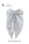 Women's Gray Shiny Bow Ribbon Buckle - 6