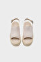 Vena Straw Single Buckle Wedge Heeled Women's Sandals - 5