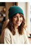 Petrol Green Folded Knitwear Beanie