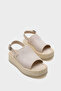 Vena Straw Single Buckle Wedge Heeled Women's Sandals