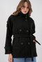 Women's Belted Cashmere Coat 9162 - Black
