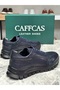 Genuine Leather Navy Blue Handmade Casual Sports Men's Shoes 1458-51 - 3