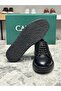 Genuine Leather Black Handmade Casual Sneaker Men's Shoes 03-Drm - 6