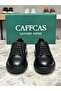 Genuine Leather Black Handmade Casual Sneaker Men's Shoes 03-Drm - 4