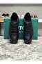 Genuine Leather Black Handmade Casual Sneaker Men's Shoes 03-Drm - 5