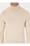 Beige Slim Fit Cotton Blend Turtleneck Basic Knitwear Sweater 50318678-Vr011 - 6