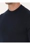 Navy Blue Slim Fit Wool Blend Quarter Turtleneck Basic Knitwear Sweater 50318891-Vr033 - 7