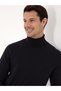 Navy Blue Slim Fit Cotton Blend Turtleneck Basic Knitwear Sweater 50318678-Vr033 - 2