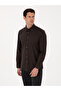 Dark Brown Slim Fit 100% Cotton Buttoned Flannel Shirt 50313122-Vr084 - 3